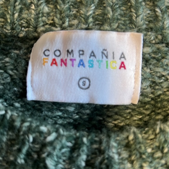 Green Knit Sweater with Scalloped Bottom Size S - Picture 3 of 3